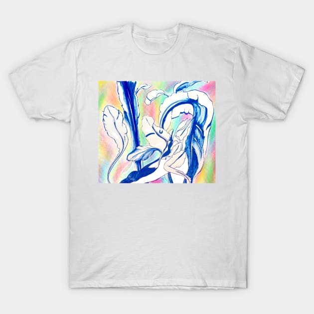 Plant in Blue Marker - Leaf of Life Miracle Leaf - Rainbow T-Shirt by ANoelleJay
